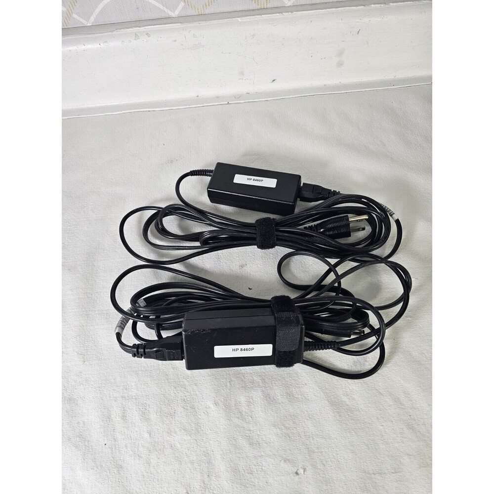Lot 2 GENUINE HP Part No. 608425-003 65W AC LAPTOP Charger HP ForElitebook 8460p